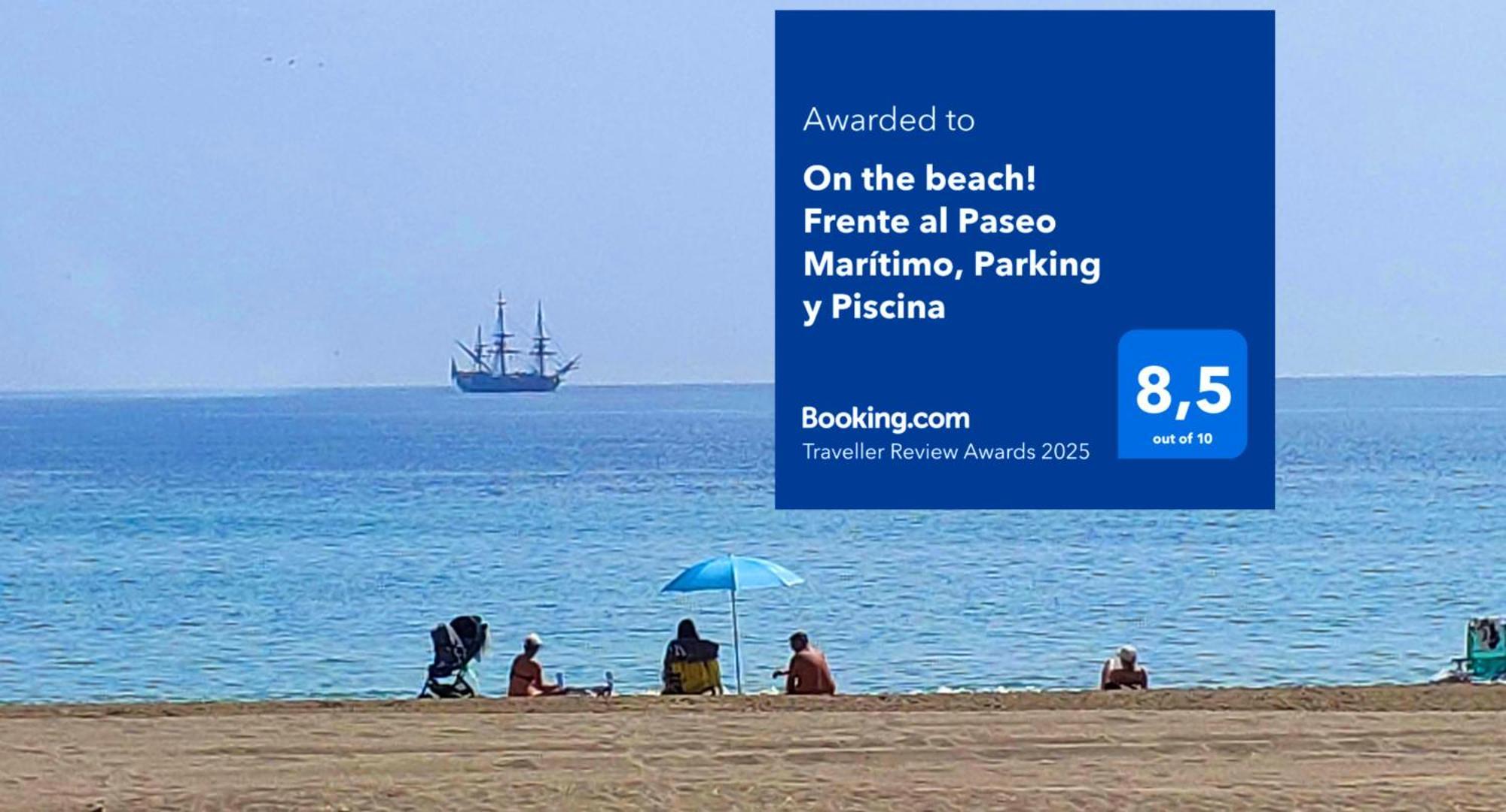 On The Beach! Frente Al Paseo Maritimo, Parking Y Piscina Málaga Exterior foto